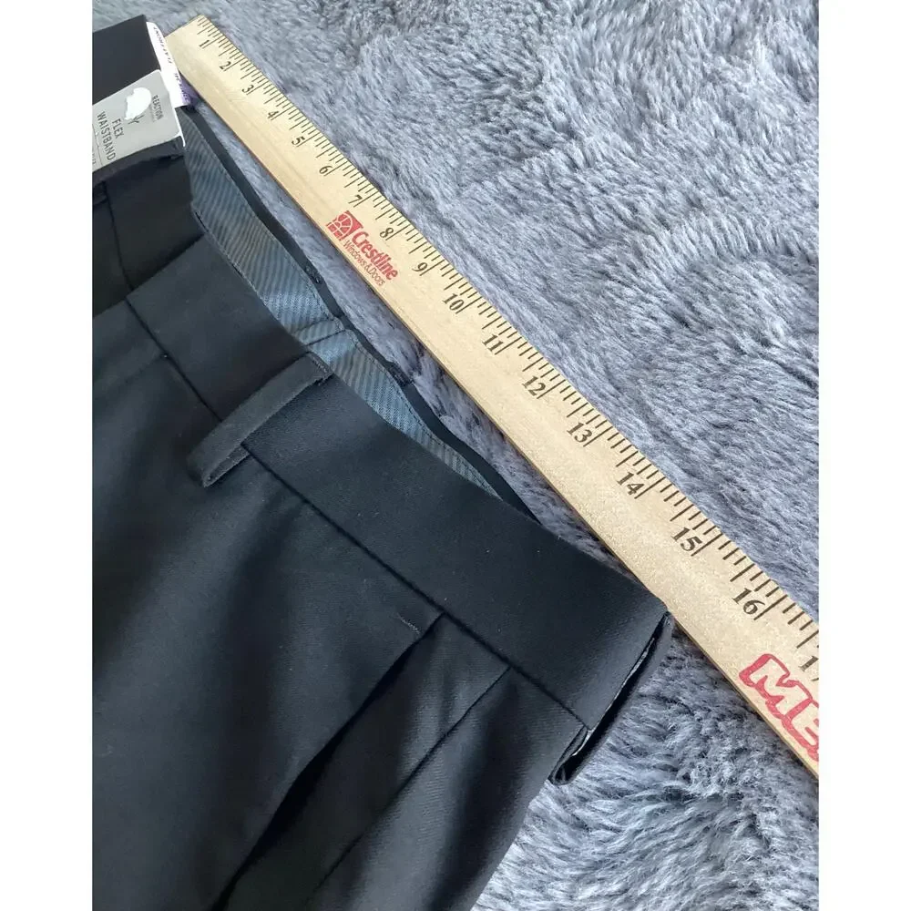 NWT Reaction Kenneth Cole Men's Slim-Fit Stretch Twill Dress Pants Black 32x34‎